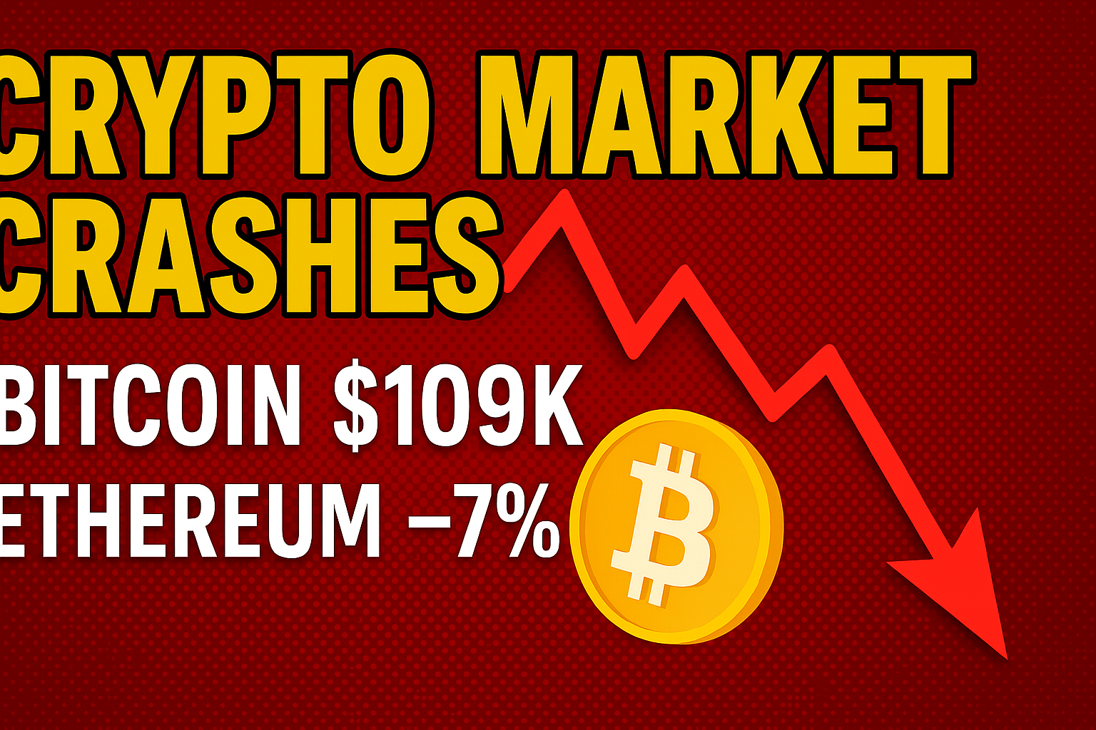 Crypto Market Crashes: Bitcoin Dips Below $110K, Ethereum Drops 7%, Over $935 Million Liquidated